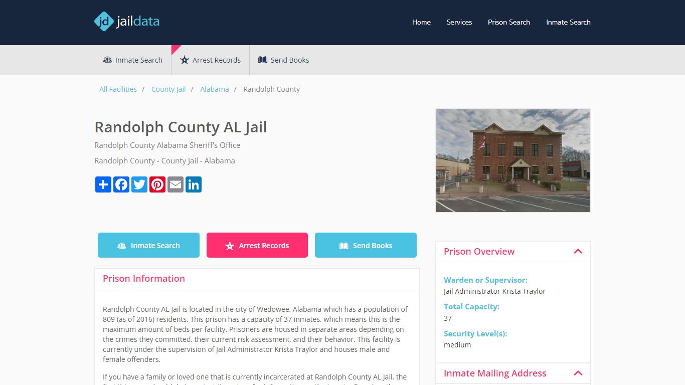 Randolph County AL Jail Inmate Search and Prisoner Info - Wedowee, AL